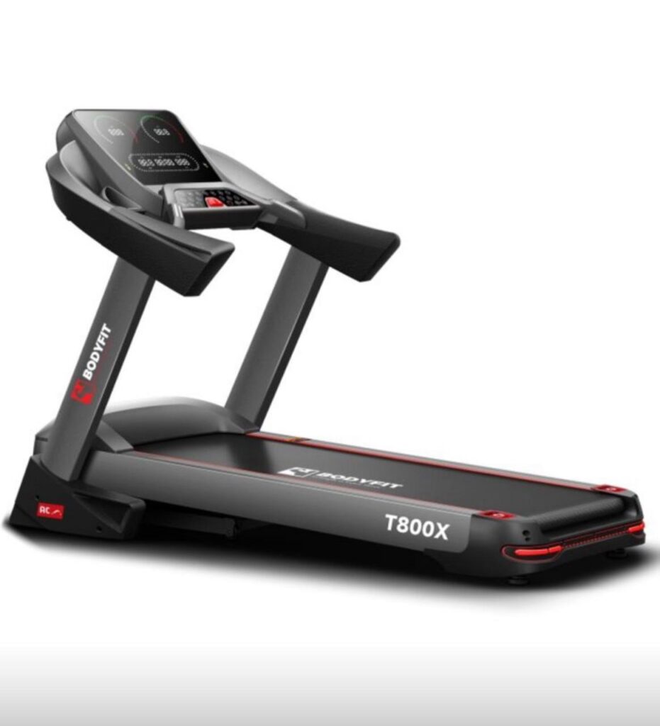 Side profile of a Delight T800X treadmill with a sleek design and minimalist control panel